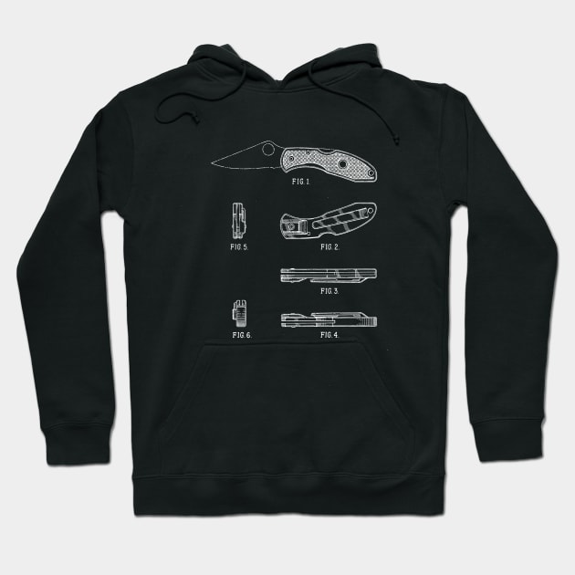 Folding Knife Vintage Patent Drawing Hoodie by TheYoungDesigns